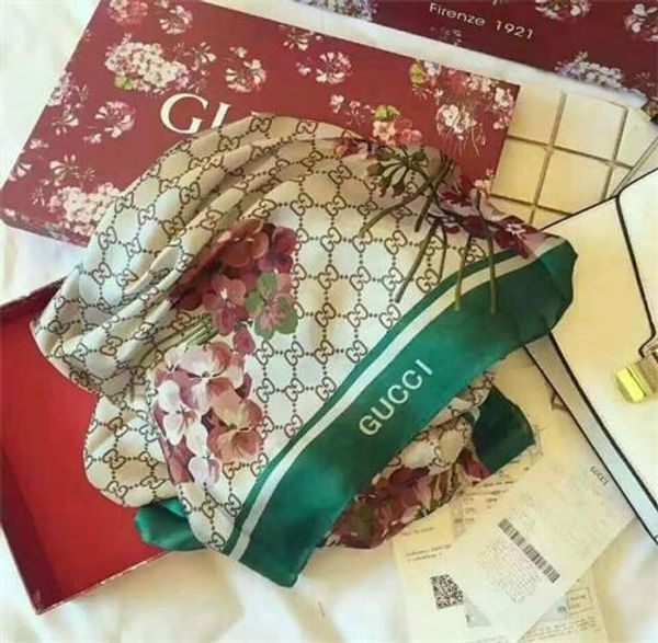 

high-end luxury designers silk scarf fashion lady spring and summer new printed scarf 180*70cm scarves, Blue;gray