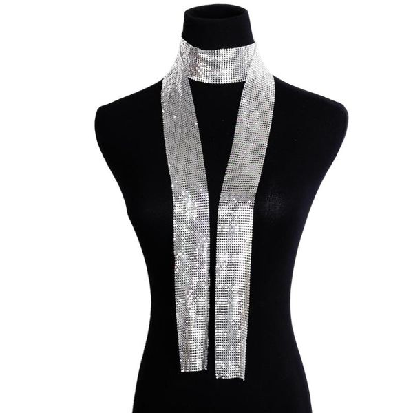 

alloy sequins pendant long choker necklace pendant neck collar necklaces for women fashion jewelry, Silver