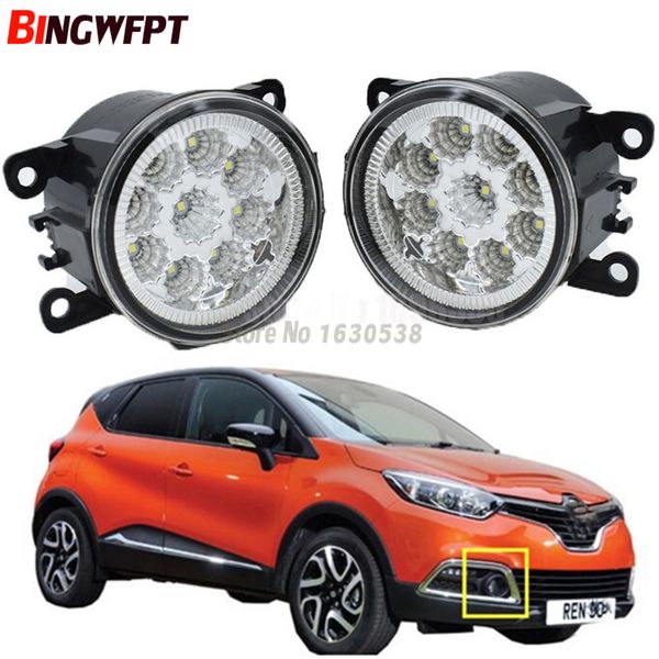 

2x car exterior accessories h11 led fog lamps front bumper lights white yellow for captur 2013-2017