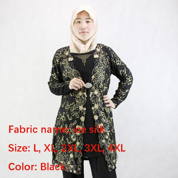 

new long sleeve women's elastic muslim autumn embroidery islamic, Red
