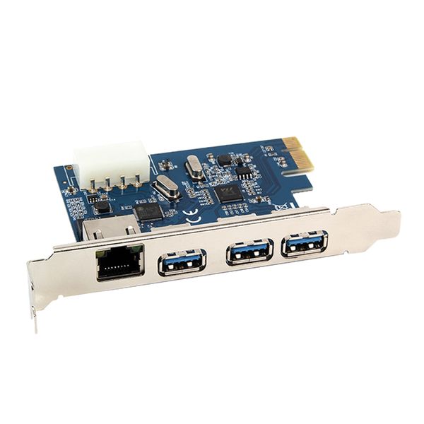 

pci to 3 port usb 3.0 rj45 1gbps via expansion board card adapter