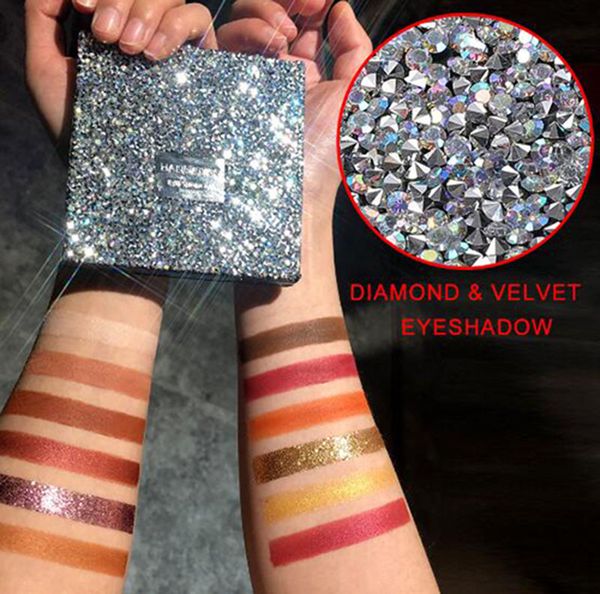 

handaiyan diamond eyeshadow palette pearlescent matte sequins 12 color eyeshadow full diamond eye shadow glitter eyeshadow