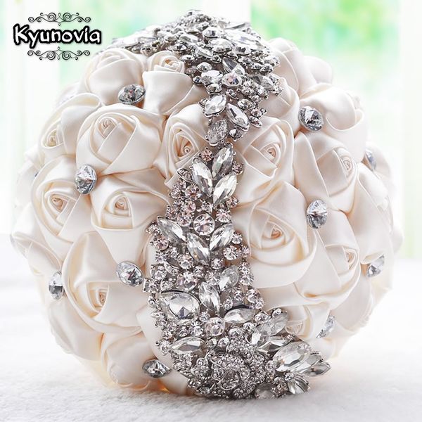 

kyunovia crystal wedding bouquet red brooch bouquet wedding accessories bridesmaid artifical flowers bridal bouquets fe8