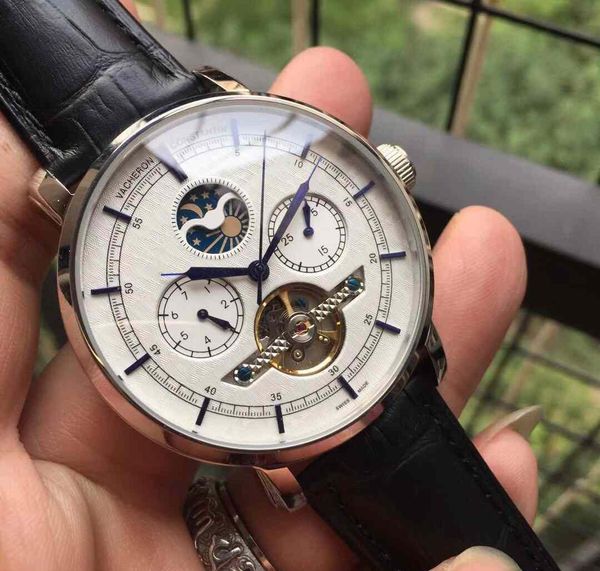 

2020 new multi -functional leisure men wrist strap ,fully automatic import mechanical core .support wholesale, Slivery;brown