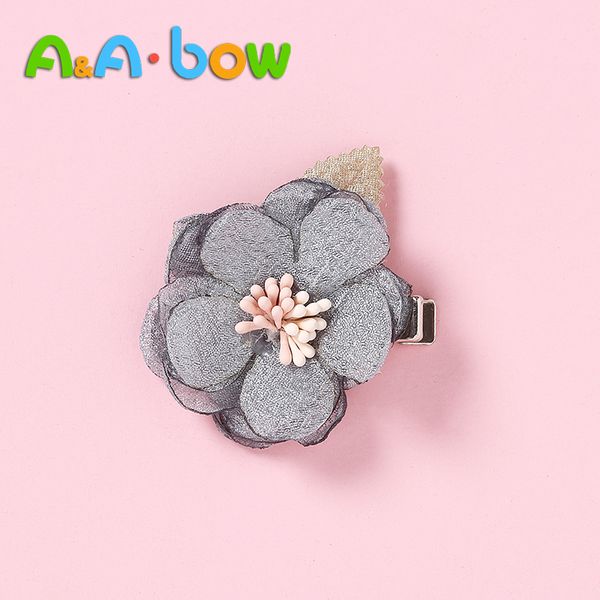 

1pc girls soft colorful solid floral hairpins hair clips babys birthday gift hair accessories babys kids headwear, Slivery;white