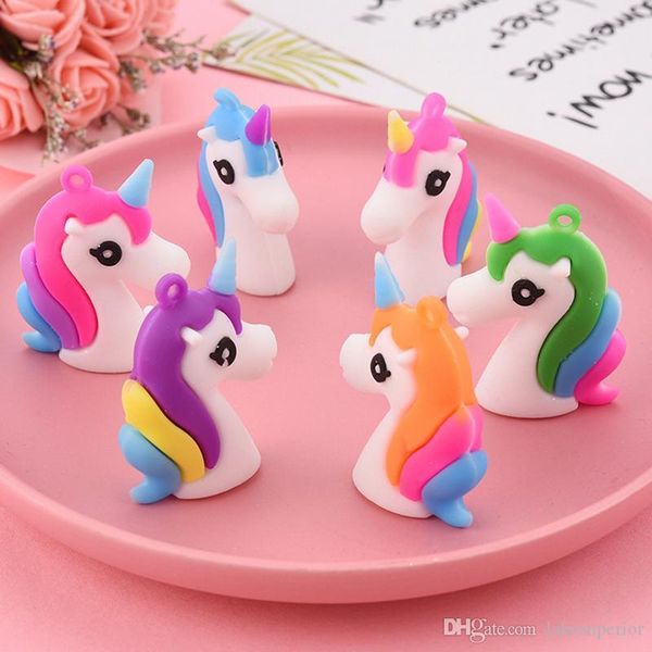 

симпатичные цепи cartton unicorn diy key аксессуары пвх животных лошадь сий ювелирные аксессуары оптовая цена epacket доставка, Silver