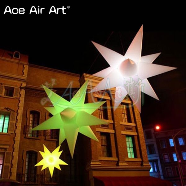 2020 Hanging Star Inflatable Bold Stars Led Lighting Ceiling Star