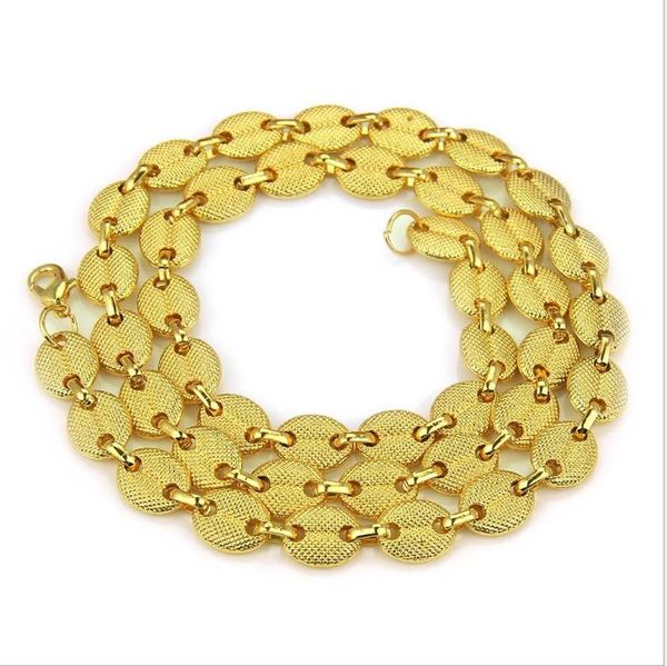 

new fashion trends in europe and the united states are selling aggressive personality men's hip-hop necklace geometric alloy necklace p, Silver