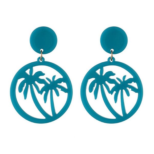 

fashion simple hollow coconut earrings simple fluorescent earrings, Silver