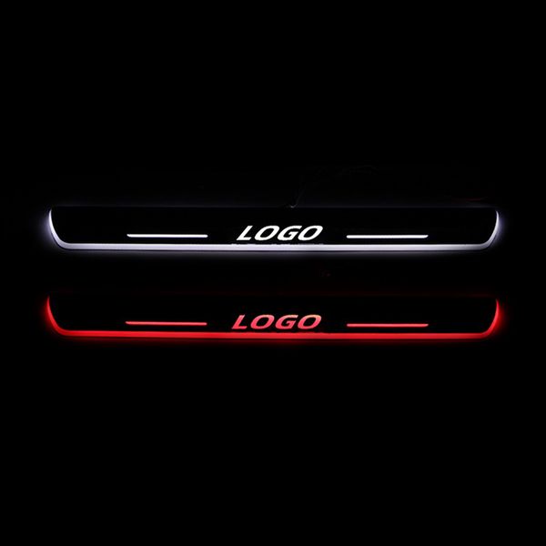 

moving led welcome pedal car scuff plate pedal door sill pathway light for opel corsa d e 2006 - 2019