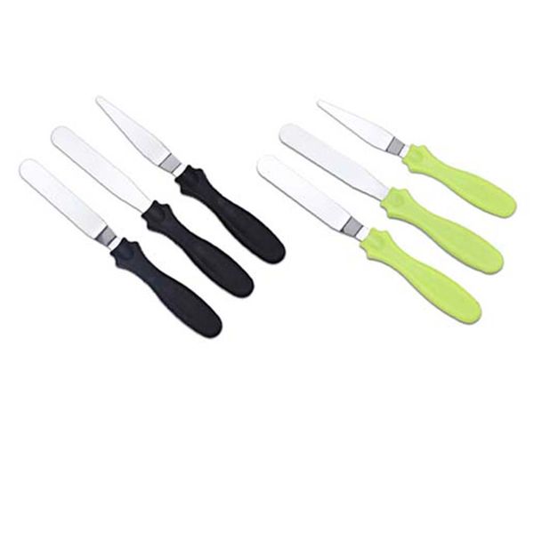 

3pcs/setstianless steel butter cake cream knife spatula for cake smoother icing frosting spreader fondant pastry decorating