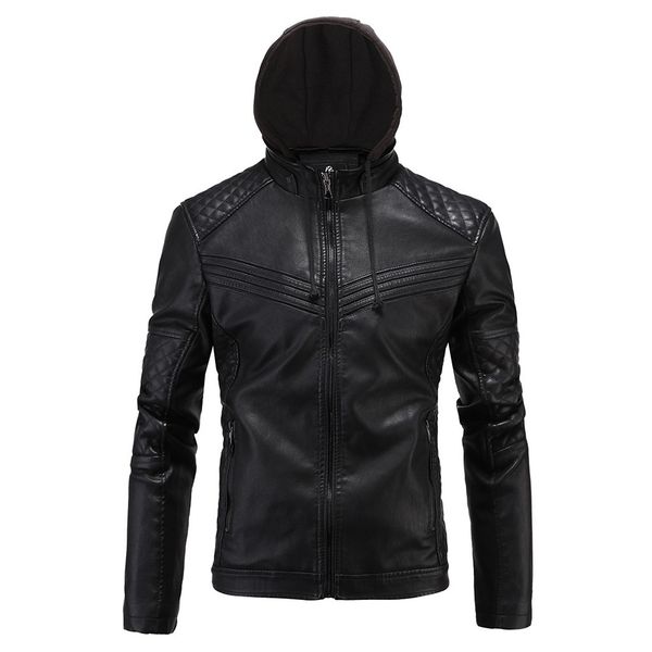 

men leather jacket winter waterproof faux fur coats men leather motorcycle jackets clothing slim black jacket hooded zipper