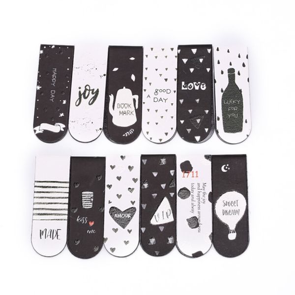 

6 pcs paper magnetic bookmarks creative school stationery book marks supplies