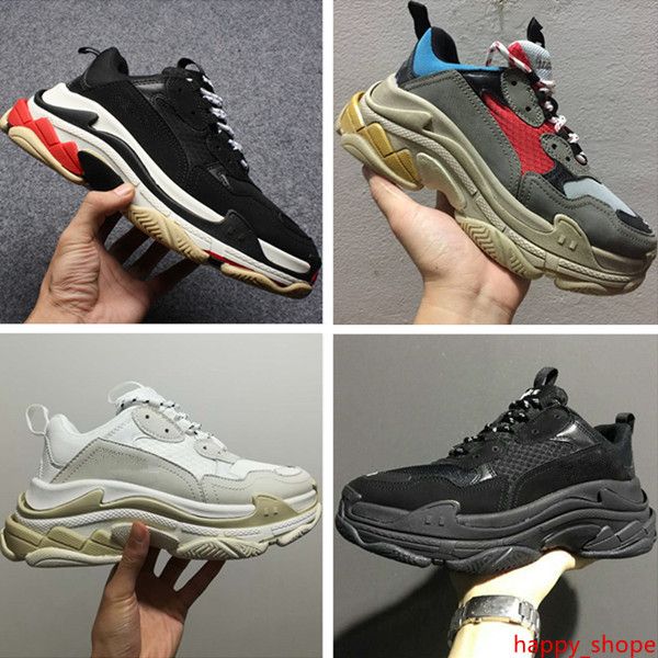 

new triple s shoes men women sneaker mixed colors thick heel grandpa dad trainer triple-s casual shoes with elevator shoes