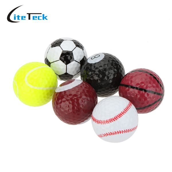 

6pcs / bag golf balls novelty sports practice golf balls two layers practice gift
