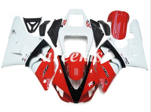 

new abs motorcycle full fairings kit fit for yamaha yzf-r1 1998 1999 98 99 bodywork set red white light