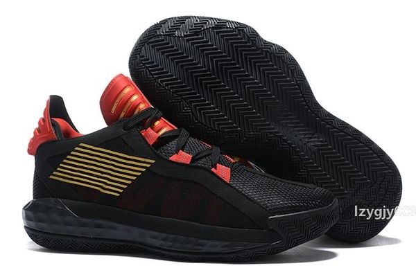 

2019 fashion men damian lillard vi dame 6 sports basketball shoes for crazy byw vip black red white sports sneakers us 40-46