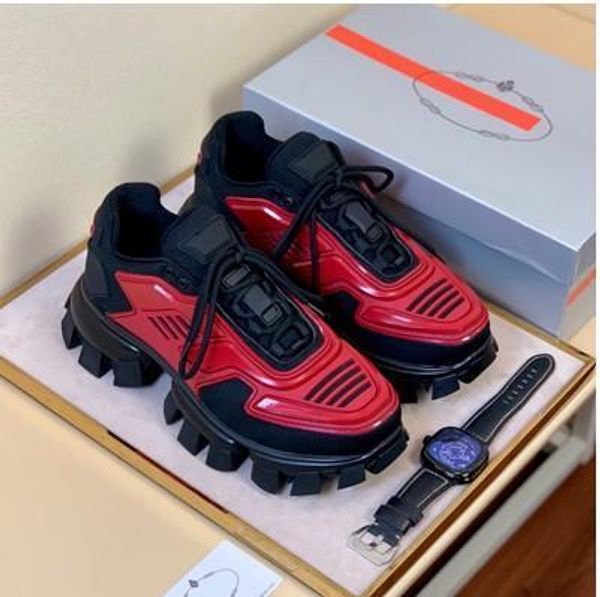 

cloudbust thunder knit sneakers mens luxury designer casual shoes mens classical casual shoes fabric rubber trainers outdoor b213, Black