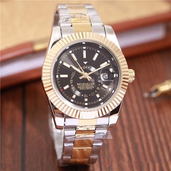 

relogio masculino watches luxury wist fashion black dial with calendar bracklet folding clasp master male 38mm giftluxury mens watches, Slivery;brown