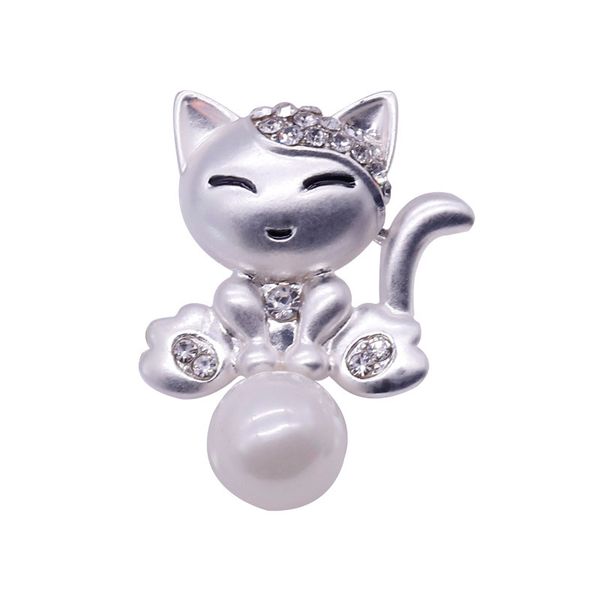 

originality fund kitten brooch alloy electroplate high archives women's animal brooch clothing accessories pin lead needle, Gray