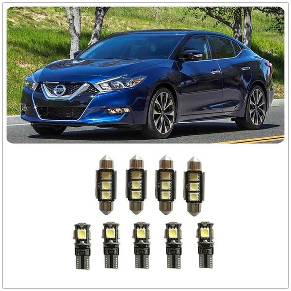 

9pcs white led lights interior package kit for tiida titan tsubame rogue rogue select stanza stagea s-cargo sentra