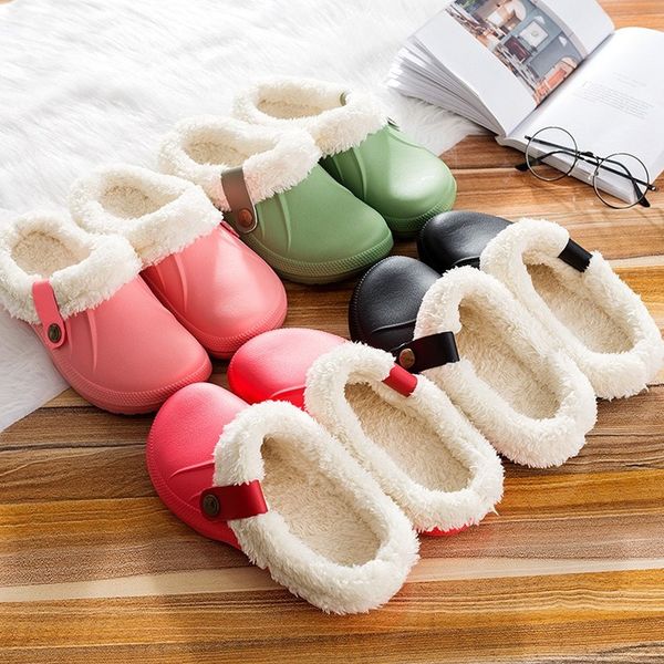 

winter fashion woman slippers house slippers pu leather warm fur home slipper indoor floor shoes for female -80, Black
