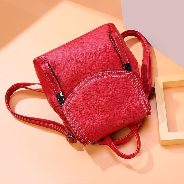

multifunction backpack female genuine leather ladies shoulder bags small women backpack grils travel bag mochila feminina