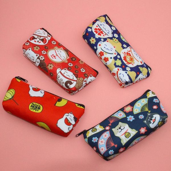 

new cute kawaii canvas pencil case high capacity pen bags cute cat dog pencil bags for girls gift school stationery supplies