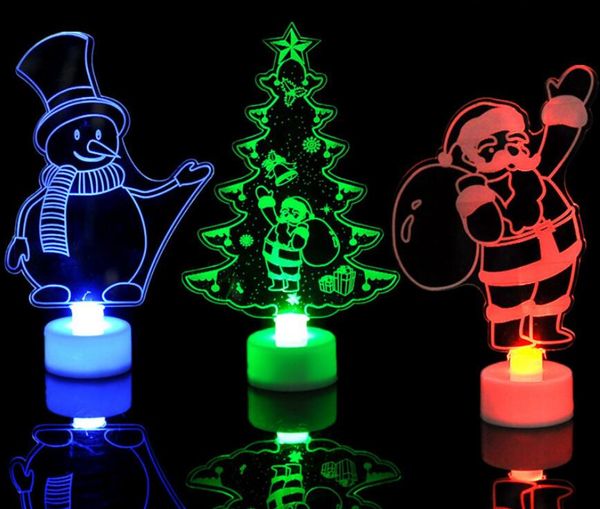 HOT Christmas Decration Luci a LED Creativo Cambia colore Luce notturna Pupazzo di neve Torre di Babbo Natale Albero di Natale Decorazioni luminose lanterna lampada