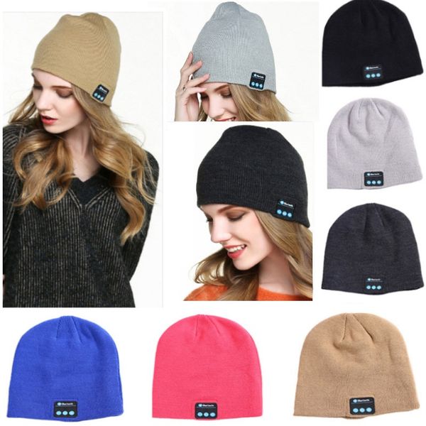

new bluetooth hat music beanie cap bluetooth v4.2 stereo wireless earphone speaker microphone handsfor christmas party hats fa2379