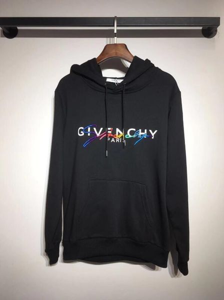 

new style 2020 mens designers hoodies classic long sleeve letter embroidered streetwear mens n1 givenchy tracksuit sweaters, Black