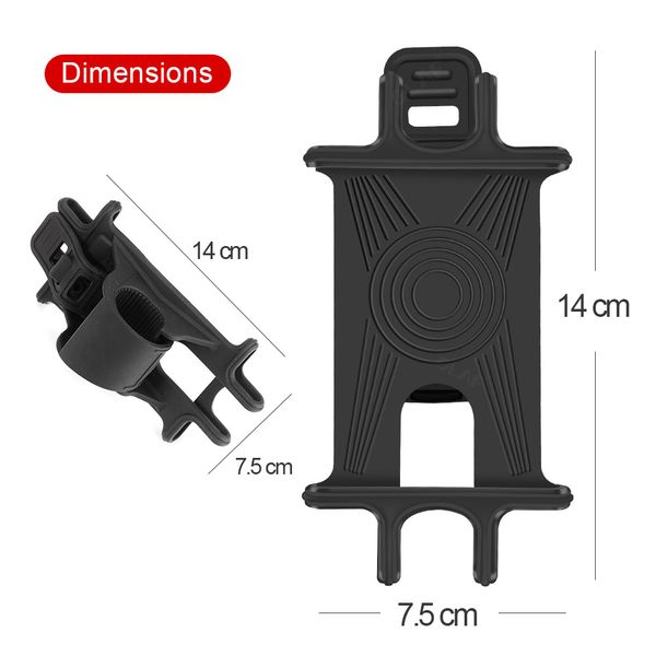 

bicycle cell phone navigator holder silicone buckle strap 4-6.3 inch bracket shockproof mount