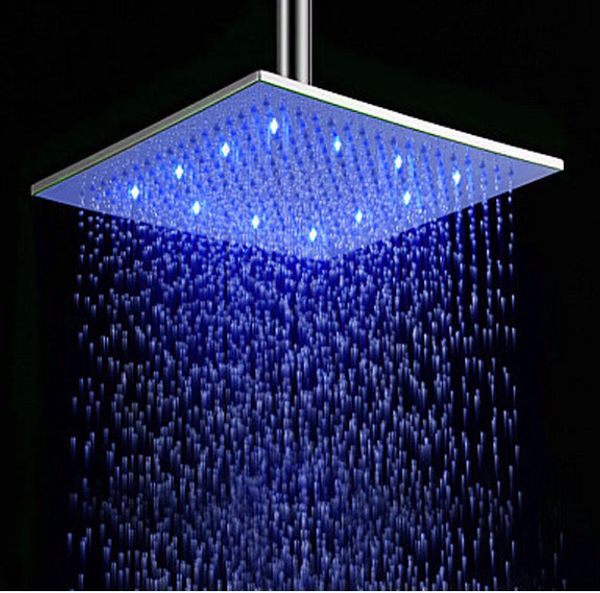 

selling led lighted bath shower sprinkler sprayer high grade brass chrome finish rainful shower head showerhead