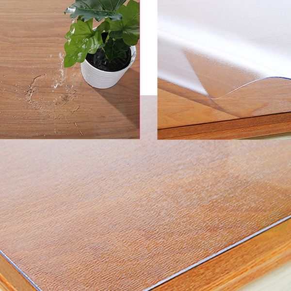 

60x120cm 1.5mm pvc table soft glass frosted transparent waterproof anti-scalding oil-disposable table mat cryst