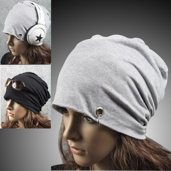 

2017 punk women men winter hat beanies bonnet femme slouch baggy iron hoop ring cap hip hop cloth cap beanie gorros women's hat
