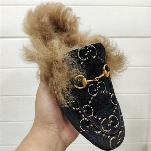 

edition slipper series fashionable and comfortable cowhide slippers italian leather outsole ladies trend wear slippers with box 35-41, Black