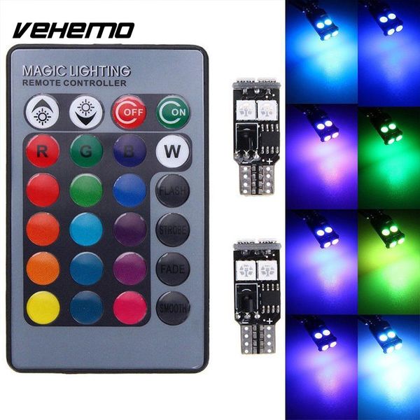

vehemo t10 w5w led car lighting wedge light car wedge bulbs multi color led light reading bulbs control