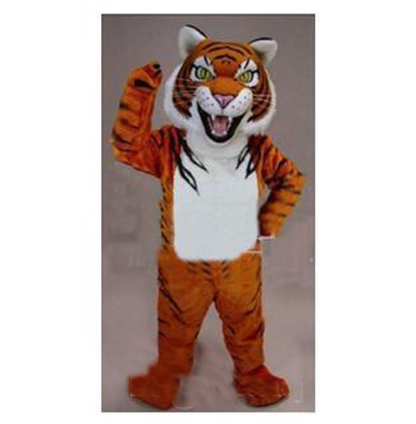 

2018 factory direct sale mascot costumes size professional custom bengal tiger cat mascot head costume suit halloween, Red;yellow