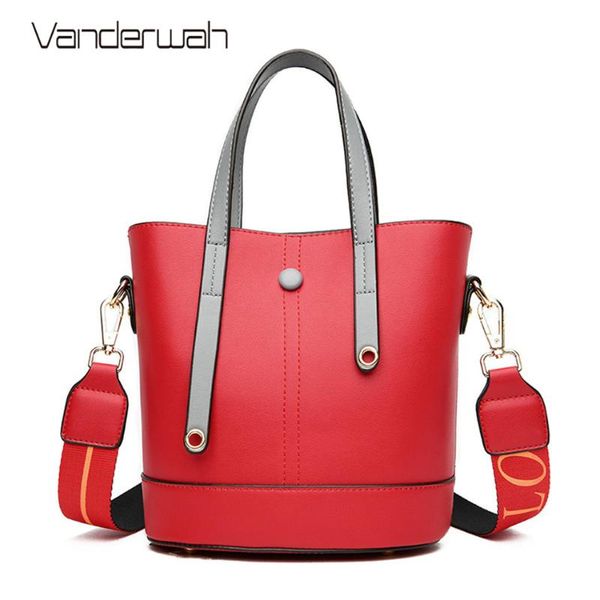 

2020 women new handbag fashion casual leather shoulder bags female bucket messenger bag hasp zipper crossbody bags sac a main