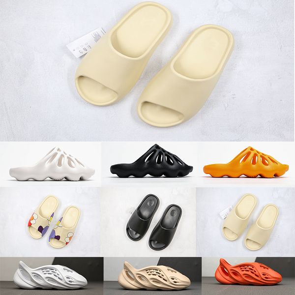 

new 450 kanye west graffiti earth brown bone men shoe foam runner racer beach sandals 450s shoes trainers women skeleton designer sandals, Black