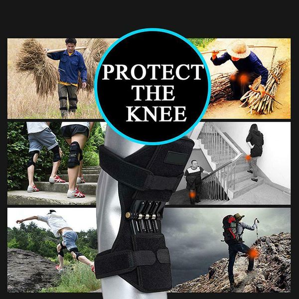 

1 pair knee pads breathable climbing power knee support strength knee joint stabilizer pad elastic stabilizer booster, Black;gray
