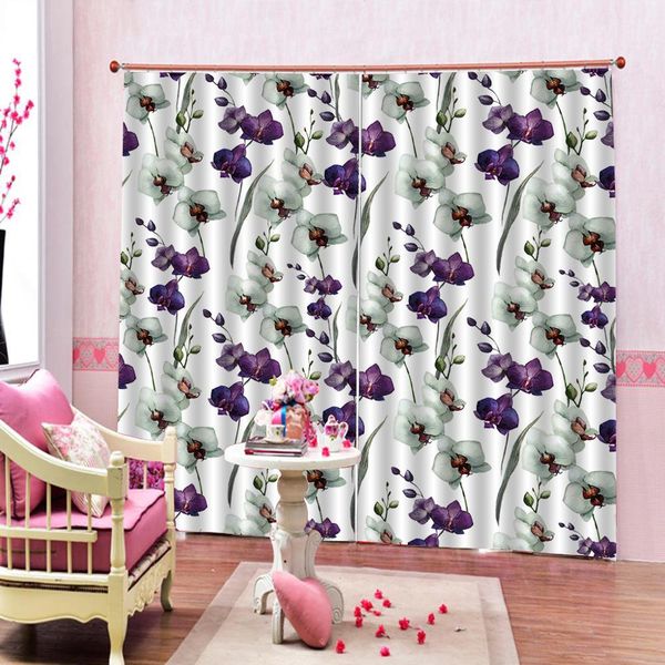 

customize size modern classic 3d european style flower curtains for living room bedroom blackout curtain