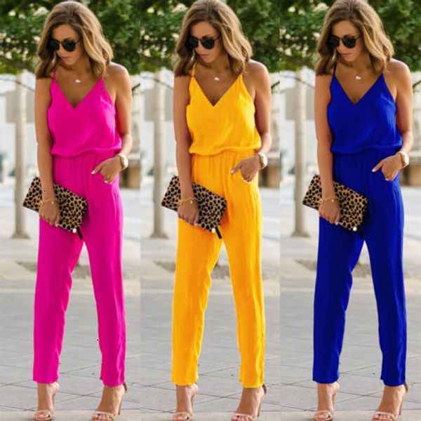 

bodycon jumpsuit womens bodysuit womens spaghetti summer sleeveless jumpsuit strap wide legs v neck female 3 colors bodusuit trouser, Black;white