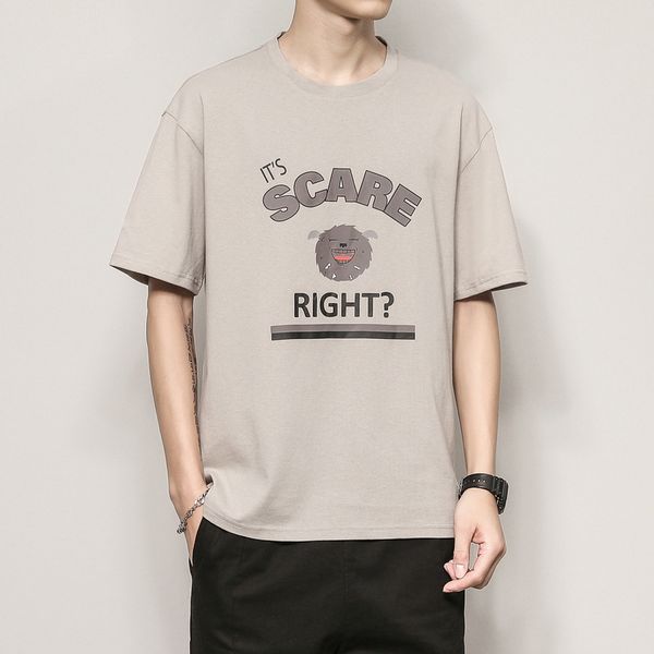 

men's comfort soft short sleeve crew neck t-shirt teen funny casual loose cartoon cotton t-shirt tee, White;black