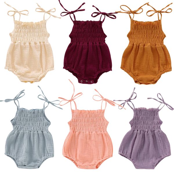 

2019 summer newborn infant baby girl ruched solid romper jumpsuit outfit toddler clothes baby girl clothing sunsuit, Blue
