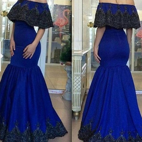 

royal blue пром arabic вечерние платья русалка vestidos de fiesta de noche, Black