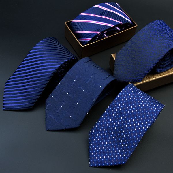 

men 's suits for business leisure tie blue professional work joker stripe 7 cm of styles, Blue;purple