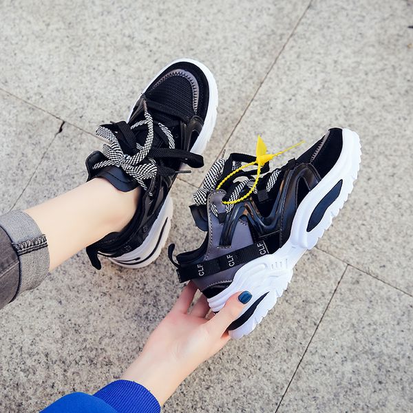 

running shoes women 2019 new mesh sneakers female outdoor sport shoes high heel footwear casual walking zapatos de mujer