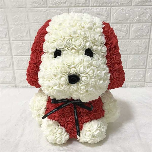 

dropshipping rose dog artificial rose flower pug christmas gifts for women valentine's gift puppy toys home decor