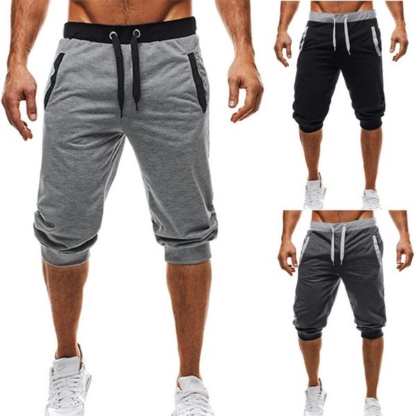 

mens baggy jogger casual slim harem shorts soft 3/4 trousers fashion men sweatpants summer comfy mens shorts, White;black